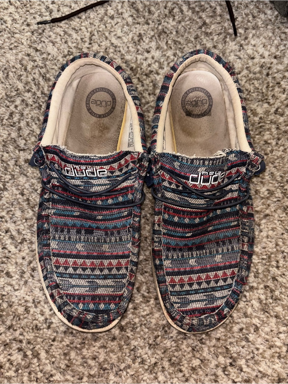 Hey Dude Men's Slip-On Loafers in Multi-Color Woven Pattern